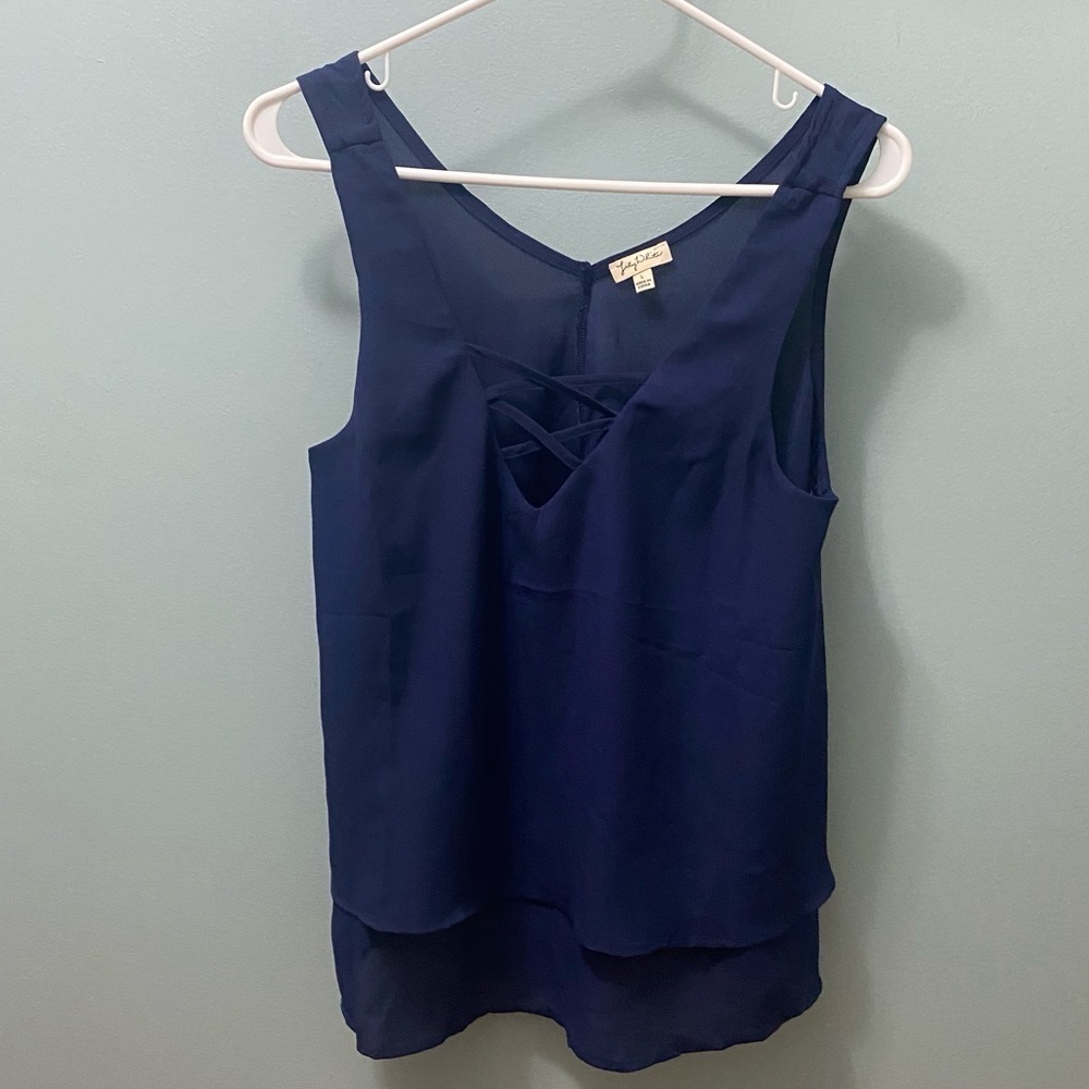 Lily White Large Navy tank top